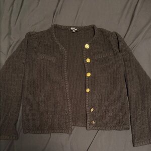 Elegant Black Button-Up Cardigan